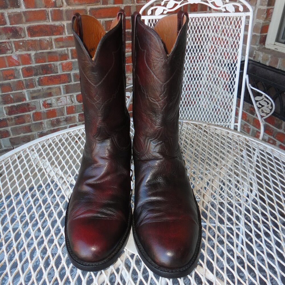 BLACK JACK Vintage Men's Red-Brown Leather Western Boots Size 12 D